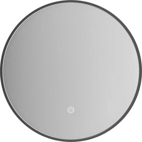 Erga Olivia, kerek LED tükör 50cm, fekete fém keret, 1150 lm, 6500K, elölről megvilágított, ERG-V01-202-5050-BK