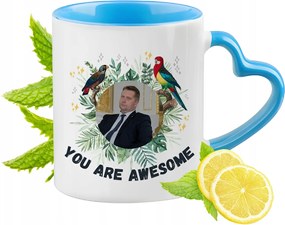 Fekete Bögre Kék Szív Alakú Füllel Ajándék