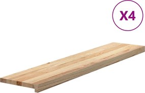 vidaXL 4 db tömör tölgyfa lépcsőfokok kezeletlen 120x30x2 cm