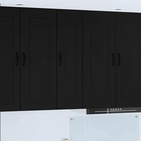 Fali konyhaszekrény polcokkal Fekete 30 x 31 x 100 cm Faanyag