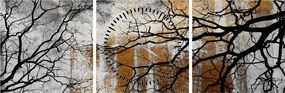 Kép - Fák sziluettek (órával) (90x30 cm)