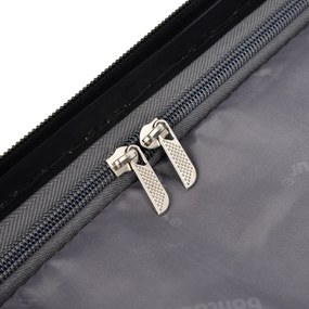 BONTOUR “spinner” nagy duplakerekes gurulós bőrönd, 76x50,5x29,5 cm, fekete