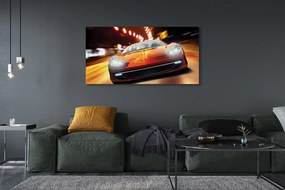 Canvas képek Sportkocsi város fényei 120x60 cm