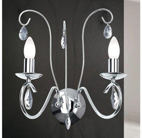 Orion WA 2-1093/2- Fali kristály lámpa ALESSIA 2xE14/40W/230V fényezett króm