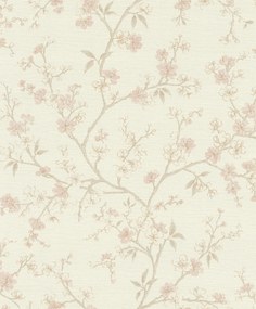 Vinyl tapéta flize virágok rózsaszín szövet 456745 Rasch