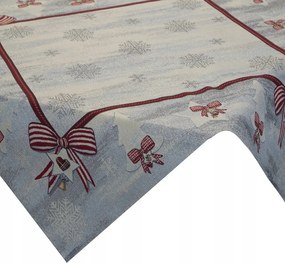 Abrosz karácsonyi gobelin 100x100 hamu piros ezüst hópehely masni