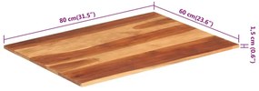 tömör akácfa asztallap 15-16 mm 60 x 80 cm