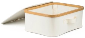 G21 tárolódoboz 40 x 30 x 15 cm, bambusz, fedéllel, bézs