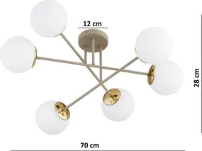 Brilagi - Felületre szerelt csillár MILO 6xE27/60W/230V bézs/arany