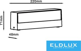 ELDLUX 176-G3C Modern Kültéri Fali Lámpa IP44