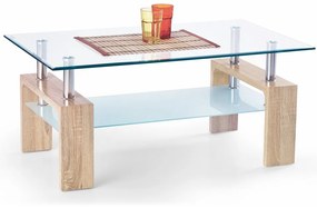 Diana I dohányzóasztal, átlátszó / sonoma tölgy