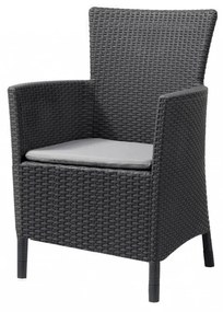 Rosario Balcony set kerti bútor garnitúra, grafit színben, világos szürke párnával