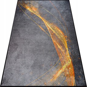 Konyhaszőnyeg 80x160 Nappaliba Modern Szürke Arany Fekete Járdaszőnyeg