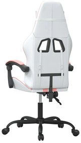 fehér és rózsaszín műbőr forgó játékszék