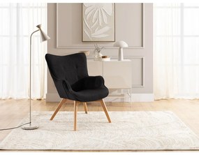 Fekete kordbársony fotel Niko – Ropez