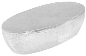 ezüst kalapált alumínium dohányzóasztal 100 x 50 x 28 cm
