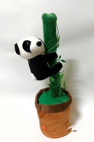 Táncoló Kaktusz, Interaktív Játék Panda Macival Akkus USB Legjobb Ajándék Pandamaci Kaktusz