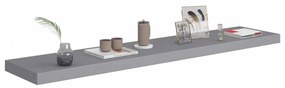 Szürke MDF lebegő fali polc 120 x 23,5 x 3,8 cm
