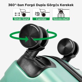 BONTOUR vertical 4 kerekes nagy borönd 76x50,5x29,5cm, púderzöld