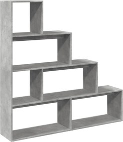 vidaXL 4 szintes betonszürke szerelt fa könyvespolc 143,5x29x143,5 cm