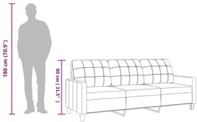 vidaXL 3 személyes fekete műbőr kanapé 180 cm