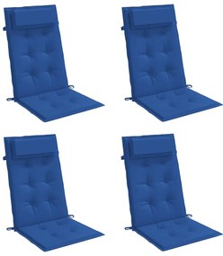 6 db királykék oxford szövet magas háttámlájú székpárna