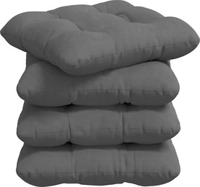 vidaXL Ülőpárnák 4 pcs Sötétszürke 40 x 40 cm Mikroszálas Szövet