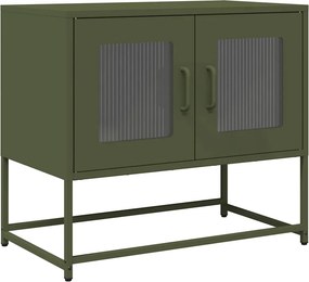 vidaXL olívazöld hidegen hengerelt acél TV-szekrény 68x39x60,5 cm