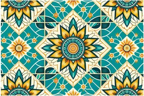 Kép - Türkiz minta (90x60 cm)