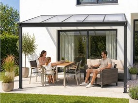 alumínium pergola LANITPLAST WALL 33 antracit + clear PC LG2086