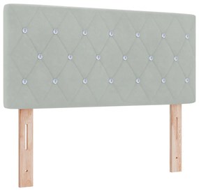 Fejtámla Kristálygombos Tűzött Világosszürke 90 cm Velúr