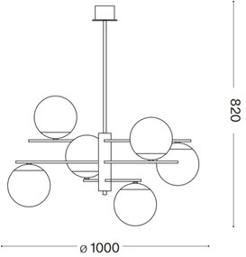 Ideal Lux - Csillár rúdon GOURMET 6xE14/28W/230V átm. 100 cm arany