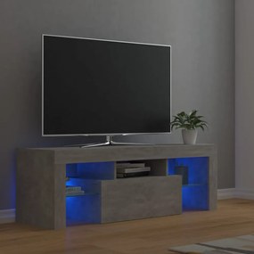 betonszürke TV-szekrény LED-lámpákkal 120 x 35 x 40 cm