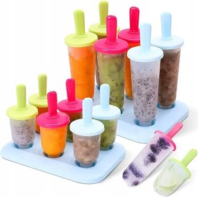 Jégkrémformák, 12 darabos jégkrémforma készlet, kicsi és nagy méretben