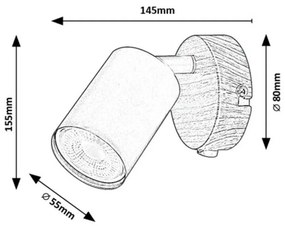 Rabalux 5295 Edmund spot fali lámpa