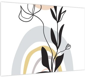 Üveg kép - Virágok vázában N⁰1 (70x50 cm)