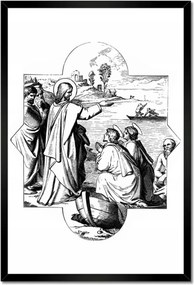 Poszterek keretben 40x60 Jézus a halász Halászhajó