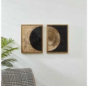 Eglo 423034 - KÉSZLET 2x Festmény ROBERVAL 43x33 cm fekete/arany