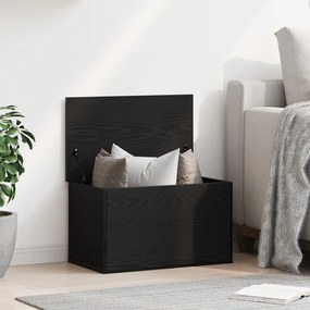 Tárolódoboz tetővel Fekete Tölgy 60x35x35 cm Mérnöki Fa