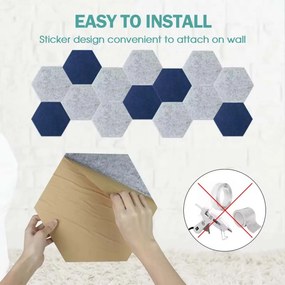 Bilnora extra sűrű hatszögletű öntapadós falpanel szobába 9mm vastag 50*50 cm - 14 Dark Grey