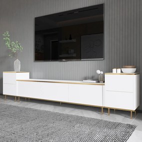 TV szekrény Imaj - White, Gold