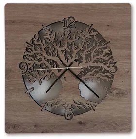 Li-Go 23537/DUB2 - LED Fényerőszabályozható óra LED/10W/5V 20000 mAh 42x42 cm tölgy + távirányító