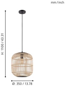 Eglo 43216 - Csillár zsinóron BORDESLEY 1xE27/28W/230V