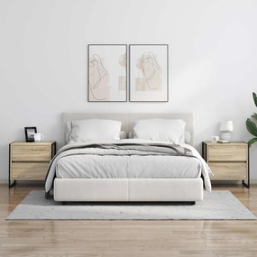 vidaXL Éjjeli asztal fiókkal Sonoma 50 x 39.5 x 50 cm Faanyag