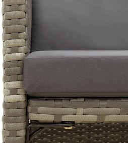 4 db szürke polyrattan kerti szék párnával