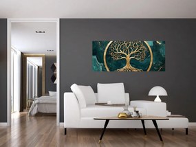 Kép – Márványban lévő arany életfa (120x50 cm)