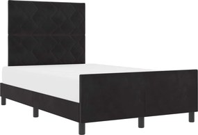 vidaXL Boxrugós ágy fejtámlával Fekete 120 x 190 cm Bársony