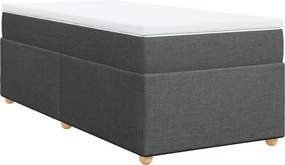 vidaXL sötétszürke szövet rugós ágy matraccal 90 x 200 cm