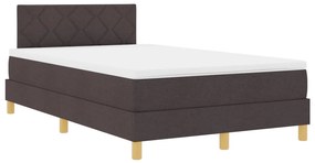 Box Spring Ágy Matraccal &amp; LED Sötétbarna 120x200 cm Szövet