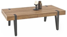 Kávésasztal TULUZA 41x120 cm arany dió/fekete